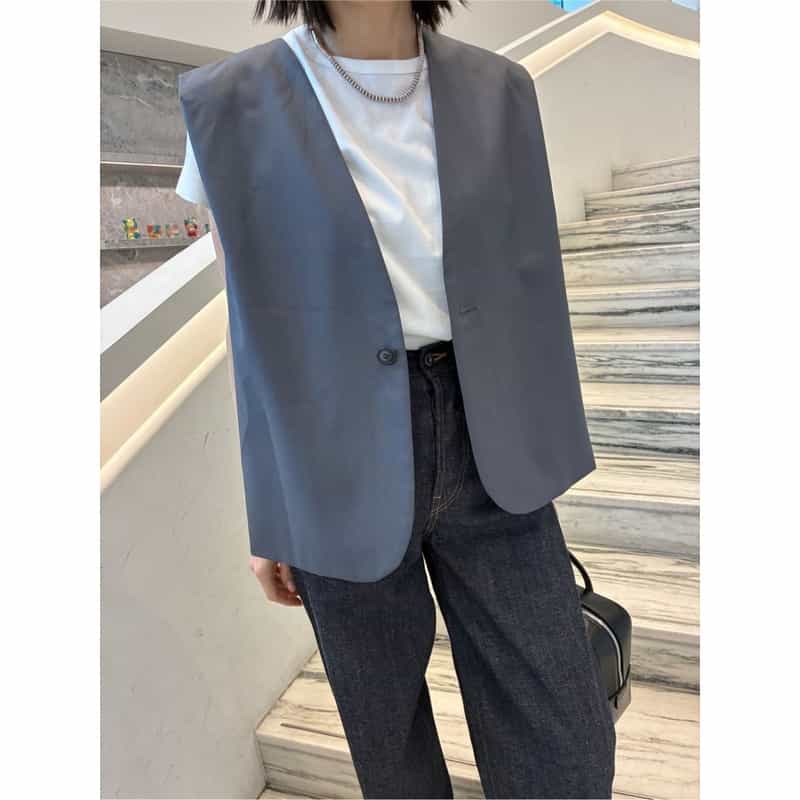 SCEARN SCEARN ＜セアン＞ バックタックデザイン ベスト GRAY