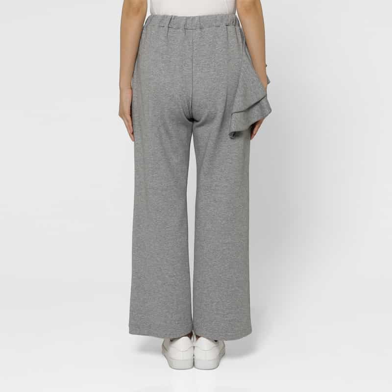BARNEYS NEW YORK セットアップ ウォッシャブル サイドフリル ダンボール素材ドローストリングパンツ GRAY