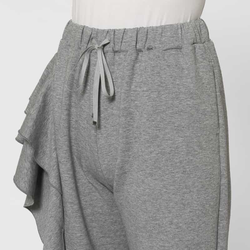 BARNEYS NEW YORK セットアップ ウォッシャブル サイドフリル ダンボール素材ドローストリングパンツ GRAY