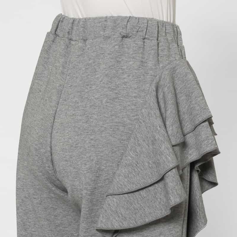 BARNEYS NEW YORK セットアップ ウォッシャブル サイドフリル ダンボール素材ドローストリングパンツ GRAY