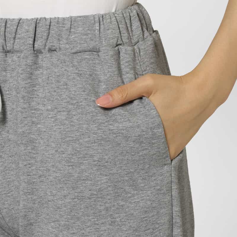 BARNEYS NEW YORK セットアップ ウォッシャブル サイドフリル ダンボール素材ドローストリングパンツ GRAY