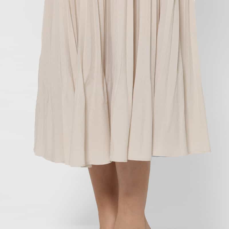 BARNEYS NEW YORK ウォッシャブル ドレープボウタイドレス （インナードレス付き） BEIGE