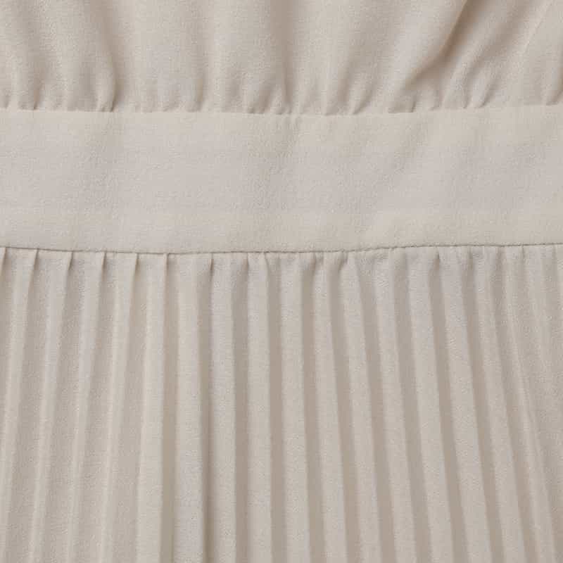 BARNEYS NEW YORK ウォッシャブル ドレープボウタイドレス （インナードレス付き） BEIGE