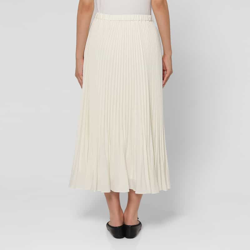 BARNEYS NEW YORK セットアップ ウォッシャブル プリーツスカート WHITE