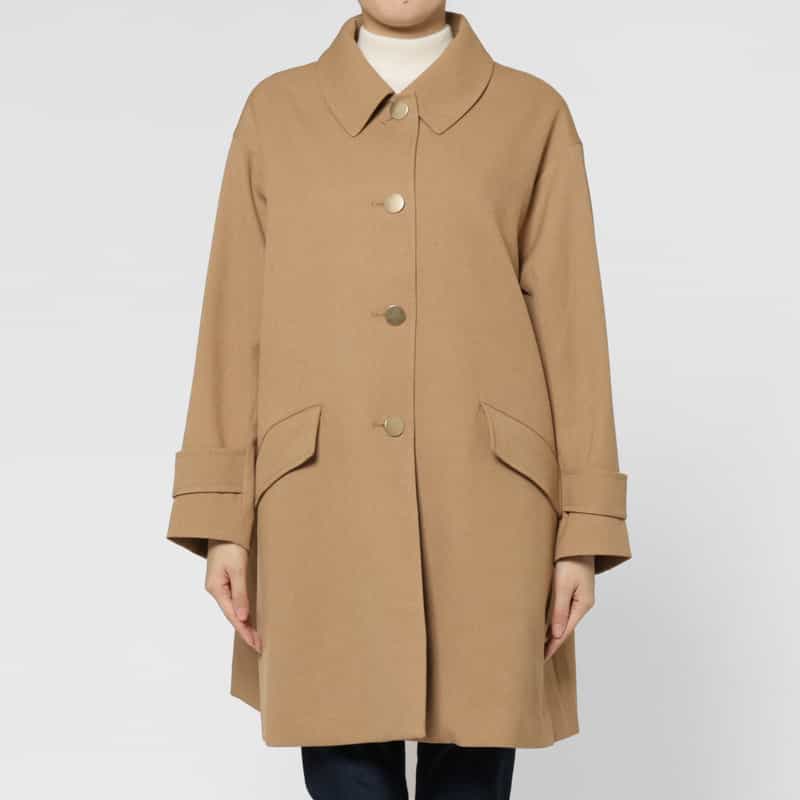 BARNEYS NEW YORK Aライン ステンカラーコート CAMEL
