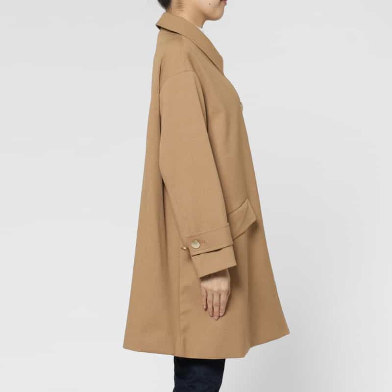 BARNEYS NEW YORK Aライン ステンカラーコート CAMEL