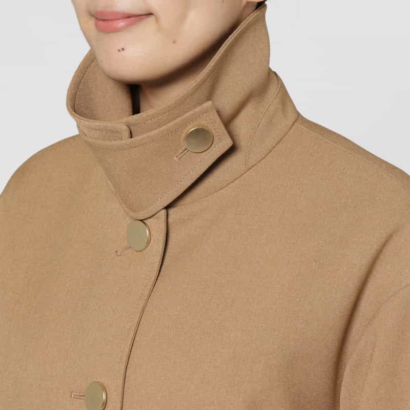 BARNEYS NEW YORK Aライン ステンカラーコート CAMEL