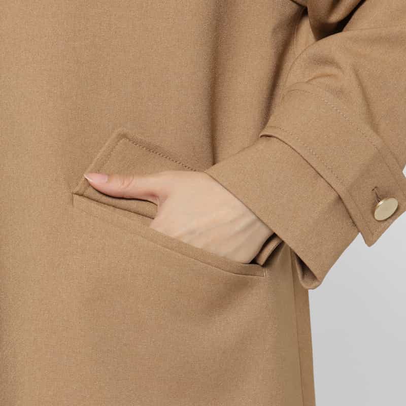 BARNEYS NEW YORK Aライン ステンカラーコート CAMEL