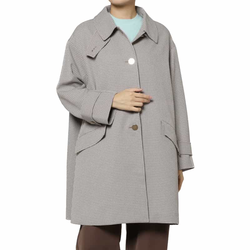 BARNEYS NEW YORK Aライン ステンカラーコート BROWN