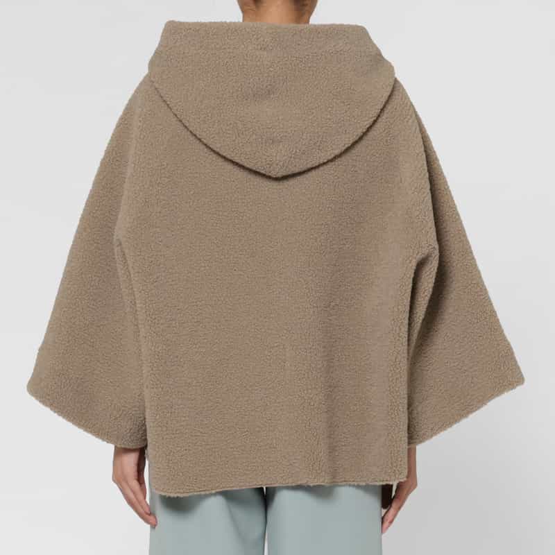 BARNEYS NEW YORK フェイクボアフーディコート LIGHT GRAY