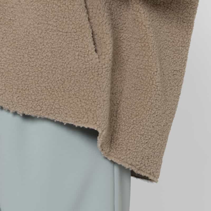 BARNEYS NEW YORK フェイクボアフーディコート LIGHT GRAY