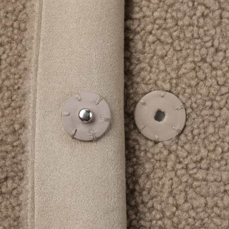 BARNEYS NEW YORK フェイクボアフーディコート LIGHT GRAY