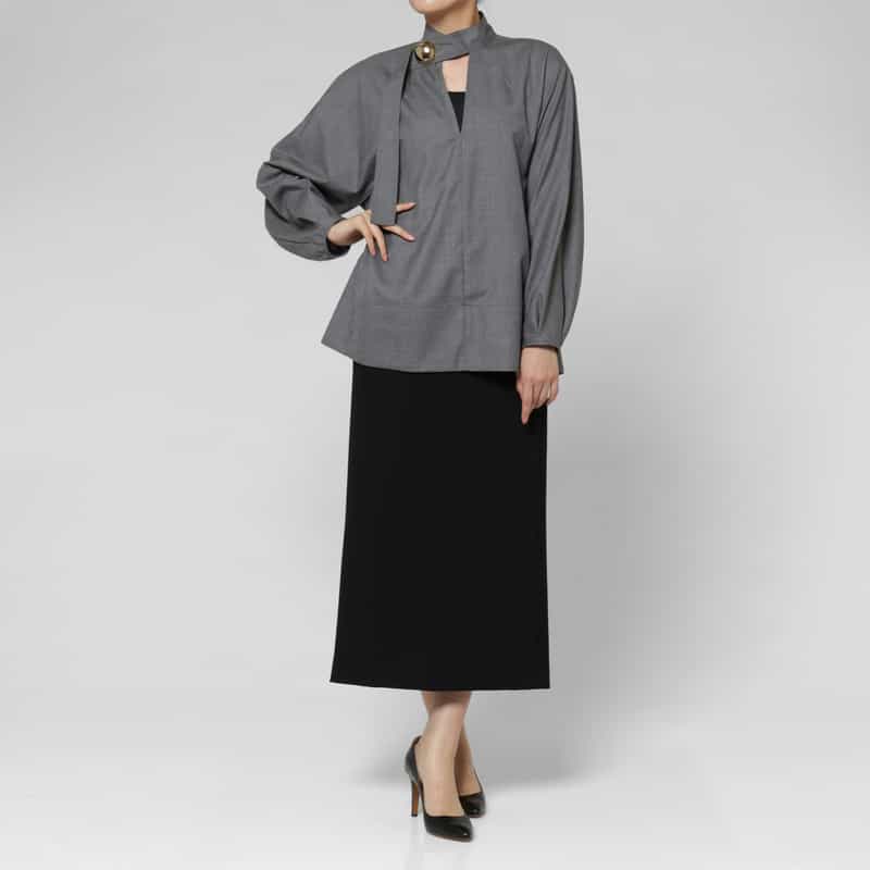HARUNOBUMURATA HARUNOBUMURATA ＜ハルノブムラタ＞ バーニーズ　ニューヨーク限定ブラウス GRAY