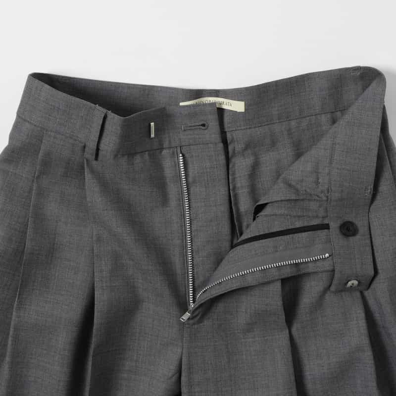 HARUNOBUMURATA HARUNOBUMURATA＜ハルノブムラタ＞ バーニーズ　ニューヨーク限定タック入りワイドパンツ GRAY