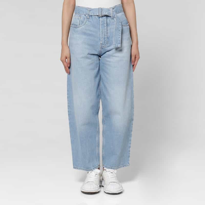 STUDIO NICHOLSON STUDIO NICHOLSON ＜スタジオ　ニコルソン＞ ベルテッド デニムパンツ BLUE