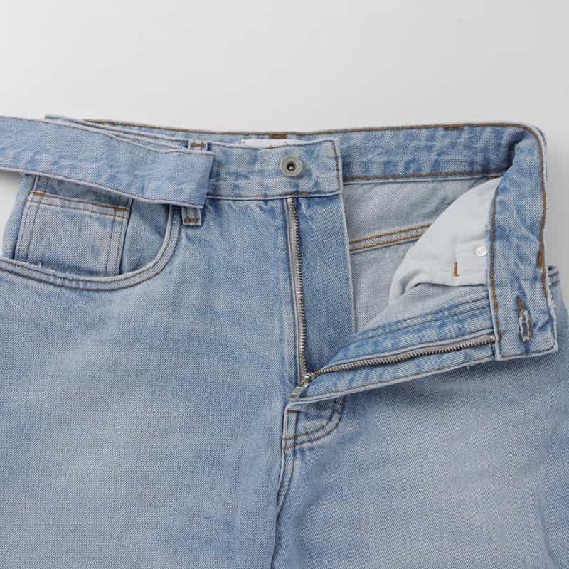 STUDIO NICHOLSON STUDIO NICHOLSON ＜スタジオ　ニコルソン＞ ベルテッド デニムパンツ BLUE