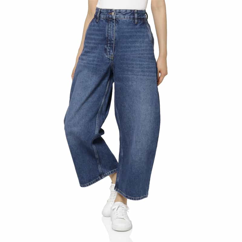 STUDIO NICHOLSON STUDIO NICHOLSON ＜スタジオ　ニコルソン＞ クロップド ワイドデニムパンツ BLUE