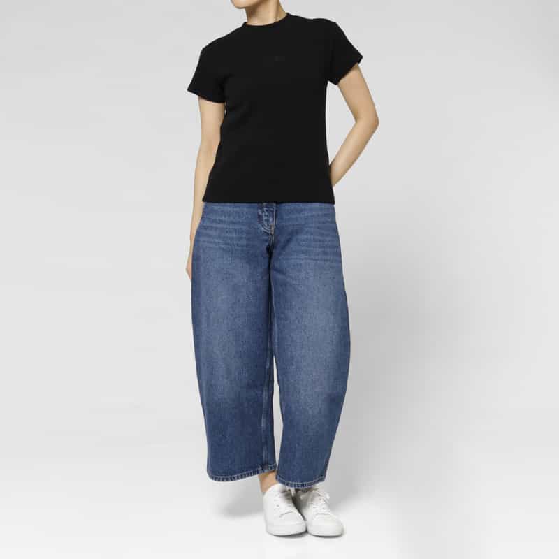 STUDIO NICHOLSON STUDIO NICHOLSON ＜スタジオ　ニコルソン＞ クロップド ワイドデニムパンツ BLUE