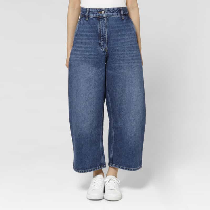 STUDIO NICHOLSON STUDIO NICHOLSON ＜スタジオ　ニコルソン＞ クロップド ワイドデニムパンツ BLUE