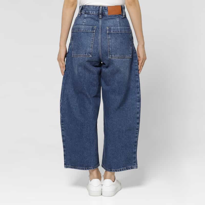 STUDIO NICHOLSON STUDIO NICHOLSON ＜スタジオ　ニコルソン＞ クロップド ワイドデニムパンツ BLUE