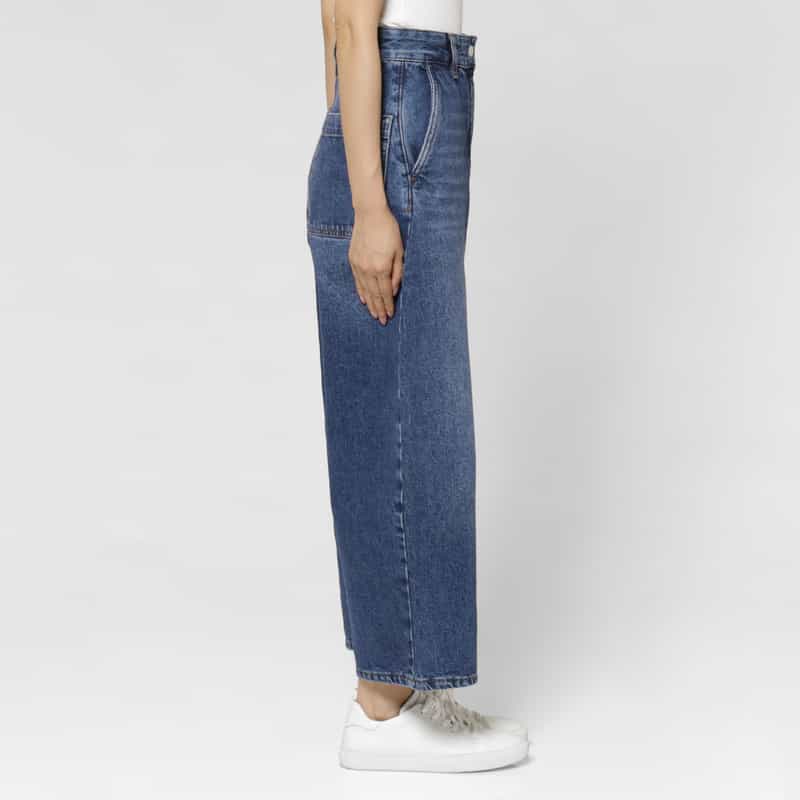 STUDIO NICHOLSON STUDIO NICHOLSON ＜スタジオ　ニコルソン＞ クロップド ワイドデニムパンツ BLUE