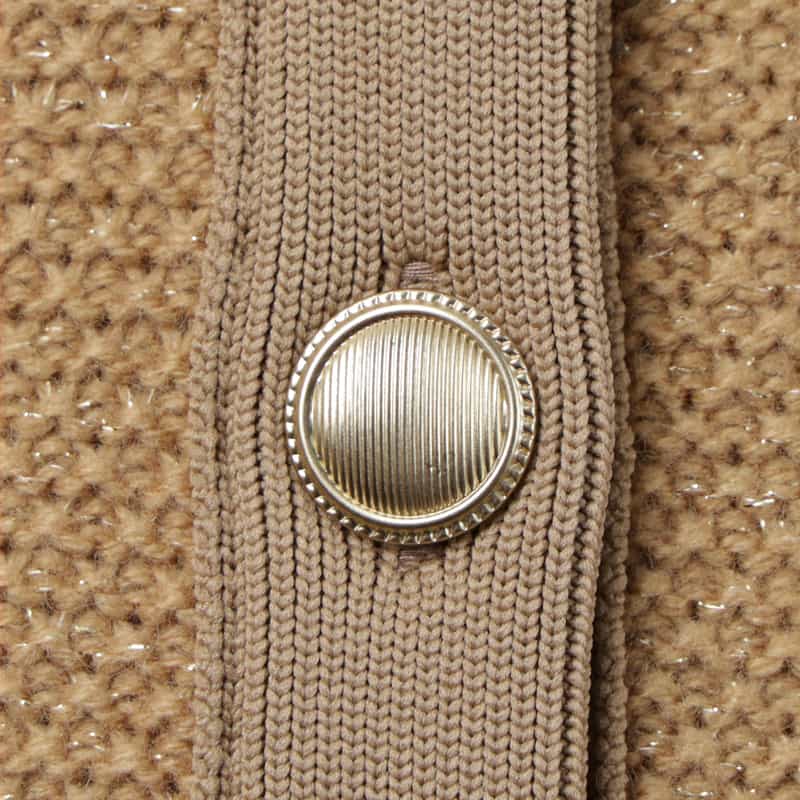 BARNEYS NEW YORK ラメツイード ポケット付きニットジャケット CAMEL