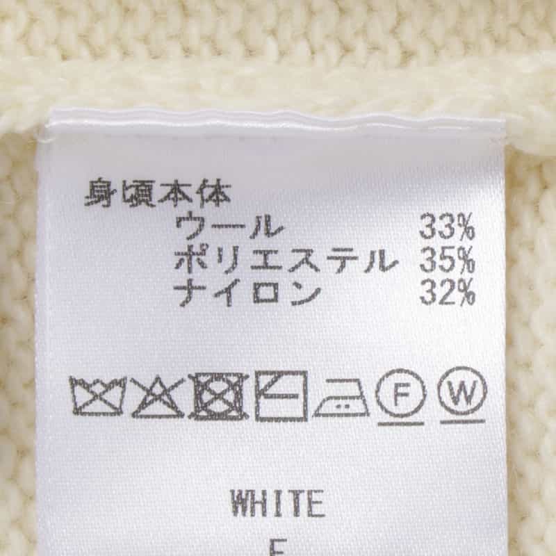 BARNEYS NEW YORK 2WAYスカーフカラー リブニットプルオーバー WHITE