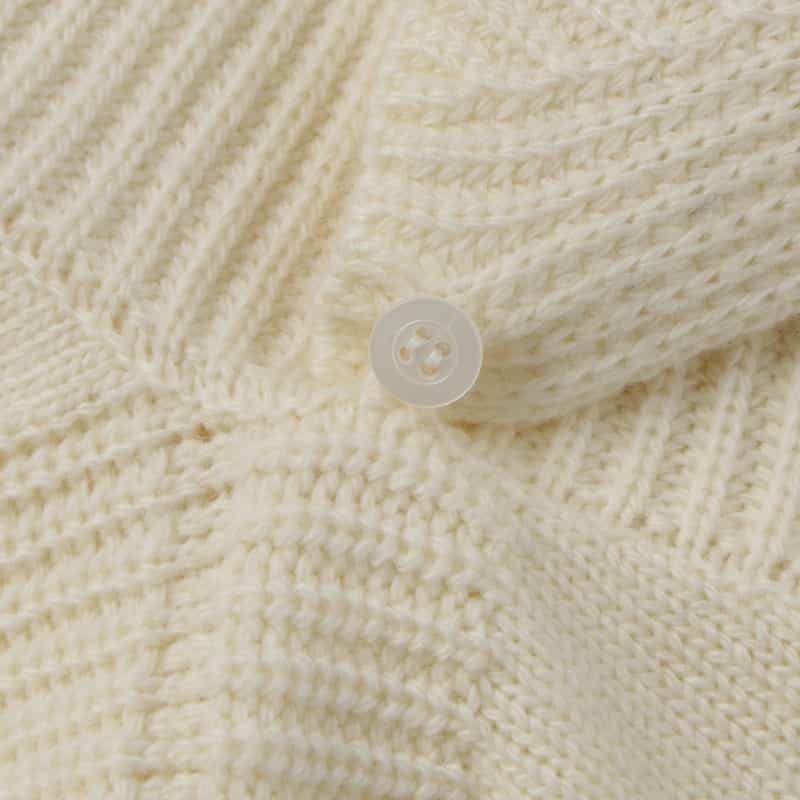 BARNEYS NEW YORK 2WAYスカーフカラー リブニットプルオーバー WHITE