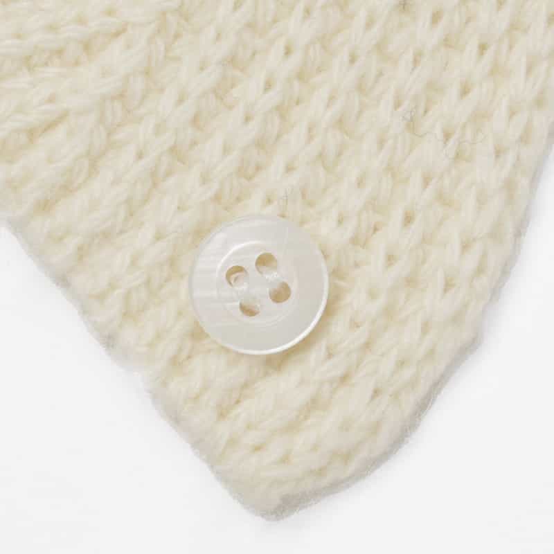 BARNEYS NEW YORK 2WAYスカーフカラー リブニットプルオーバー WHITE