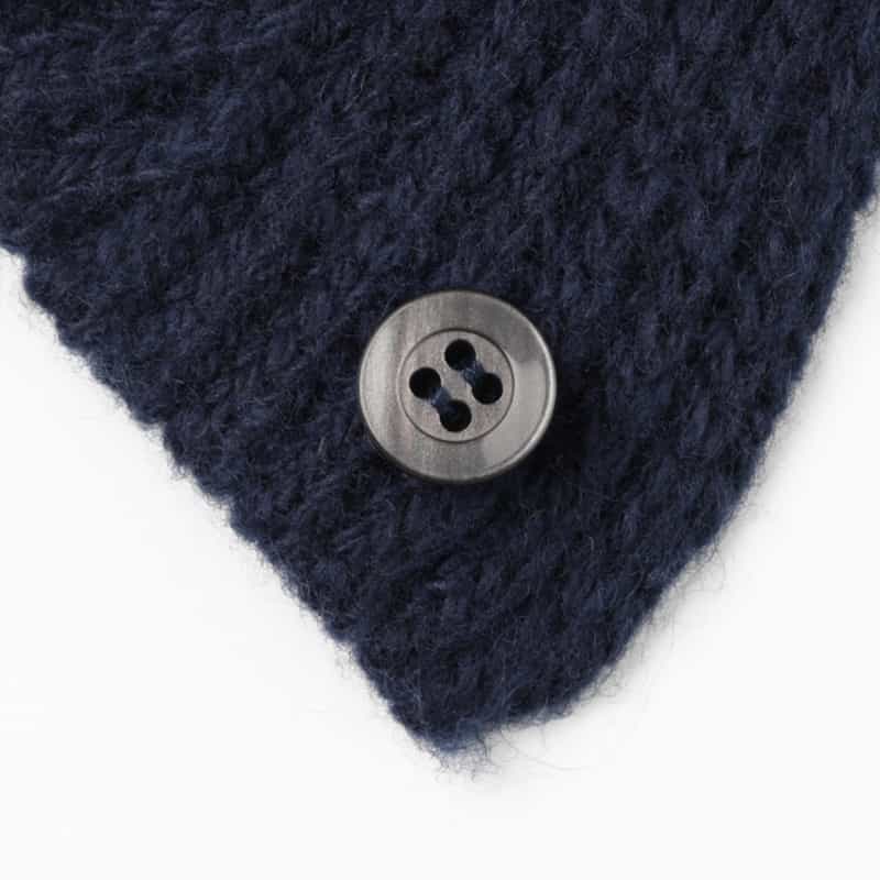 BARNEYS NEW YORK 2WAYスカーフカラー リブニットプルオーバー NAVY
