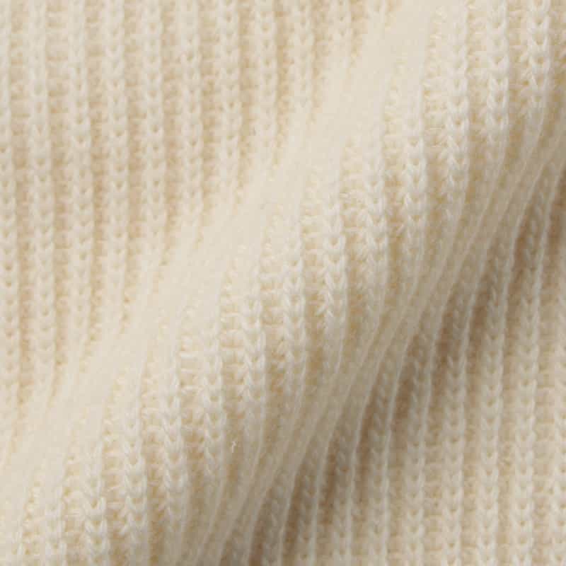 BARNEYS NEW YORK ハーフジップアップ ドライバーズリブニットプルオーバー WHITE