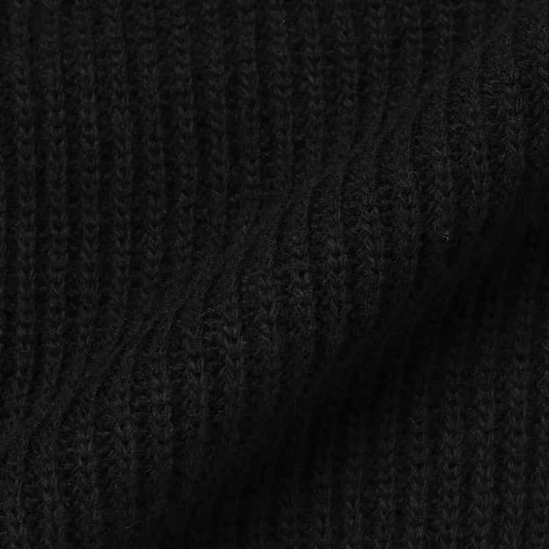 BARNEYS NEW YORK ハーフジップアップ ドライバーズリブニットプルオーバー BLACK