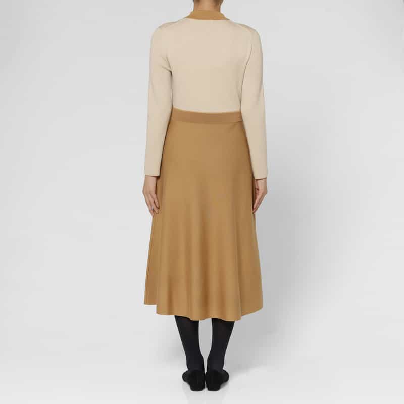 BARNEYS NEW YORK 襟付きニットドレス CAMEL