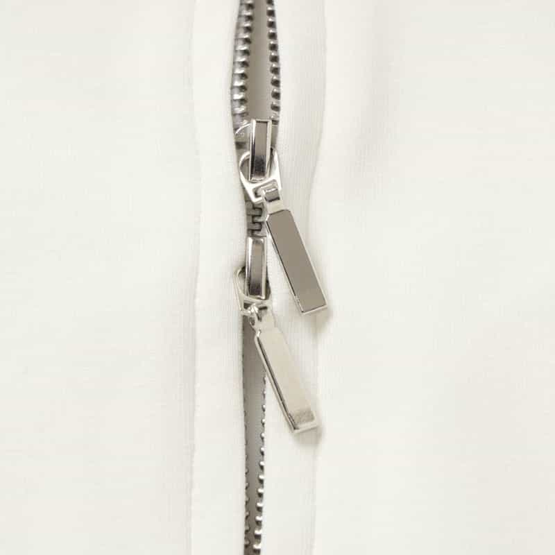 BARNEYS NEW YORK ウォッシャブル ジップアップフリルフーディ WHITE