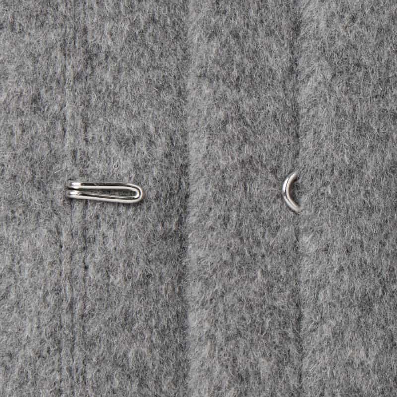 BARNEYS NEW YORK ポケット付き ウールノーカラーコート LIGHT GRAY