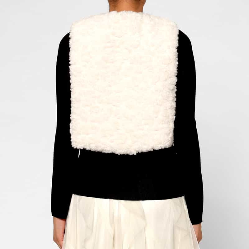 BARNEYS NEW YORK フェイクファー ショートジレ OFF WHITE