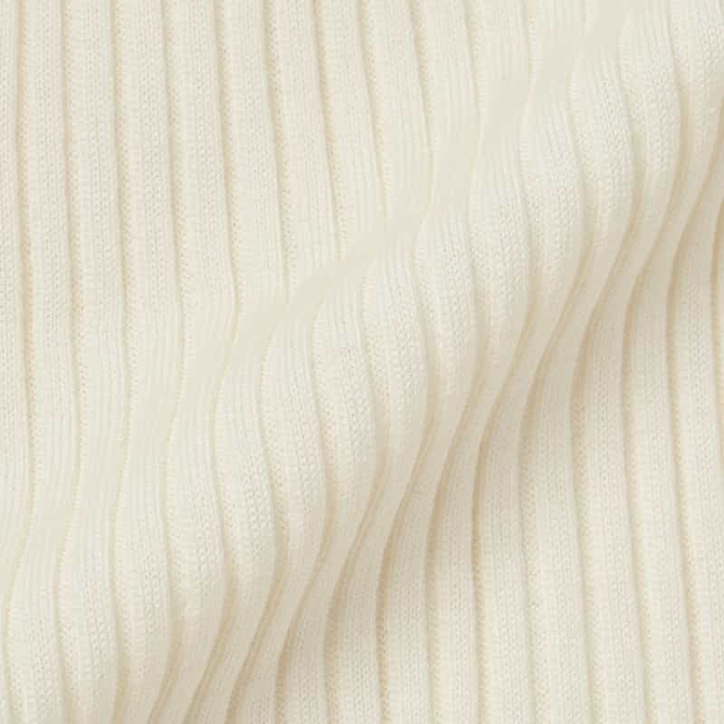 BARNEYS NEW YORK ウールシルク Vネック 16ゲージ リブニットカーディガン WHITE