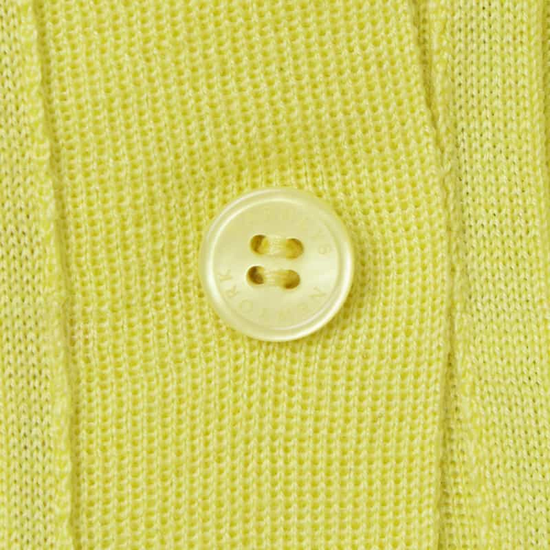 BARNEYS NEW YORK ウールシルク Vネック 16ゲージ リブニットカーディガン YELLOW