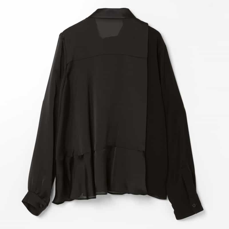 SACAI SACAI ＜サカイ＞ コンビネーション サテンブラウス BLACK