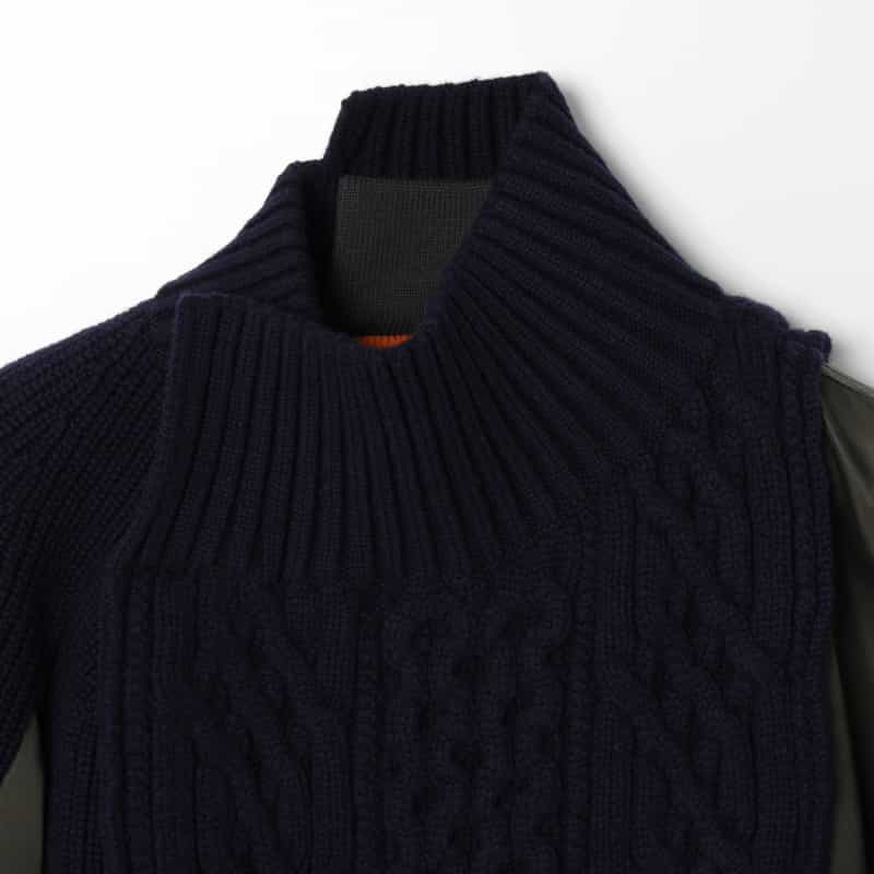 SACAI SACAI ＜サカイ＞ コンビネーション ニットブルゾン NAVY