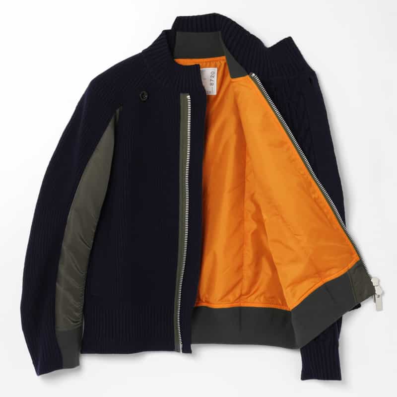 SACAI SACAI ＜サカイ＞ コンビネーション ニットブルゾン NAVY
