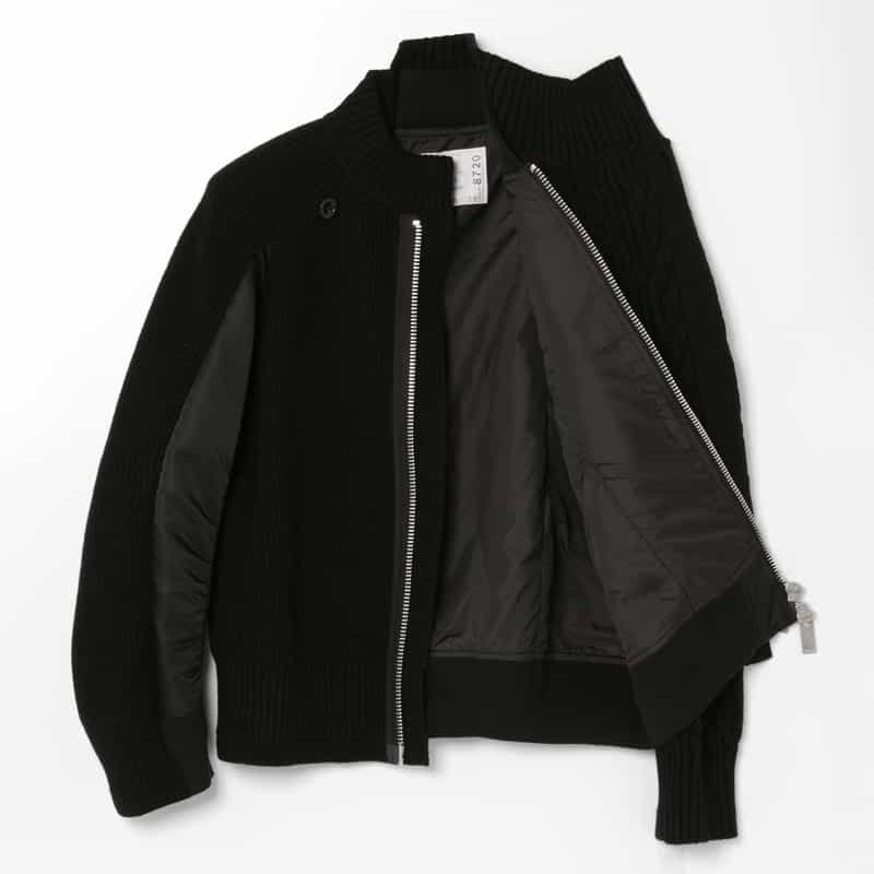 SACAI SACAI ＜サカイ＞ コンビネーション ニットブルゾン BLACK