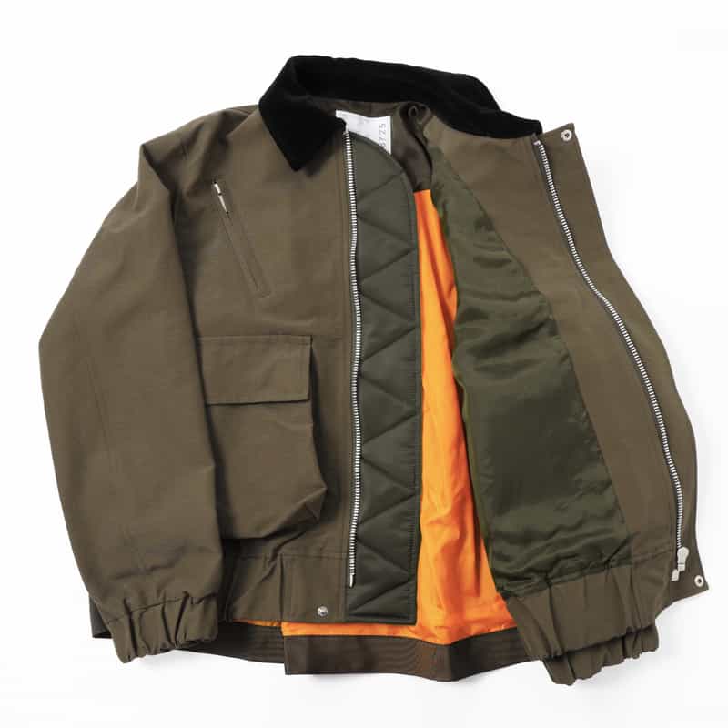 SACAI SACAI ＜サカイ＞ コンビネーション ジップアップブルゾン BROWN