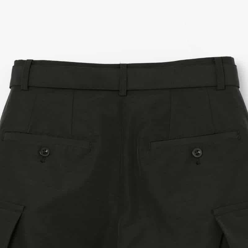 SACAI SACAI ＜サカイ＞ ボンディング素材ベルテッドパンツ BLACK