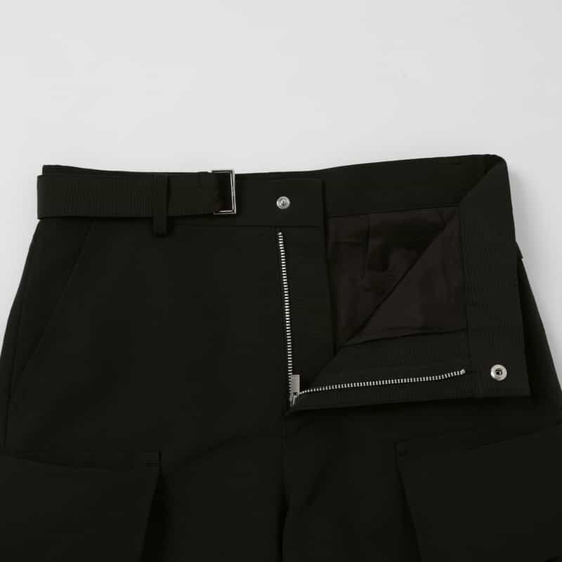 SACAI SACAI ＜サカイ＞ ボンディング素材ベルテッドパンツ BLACK