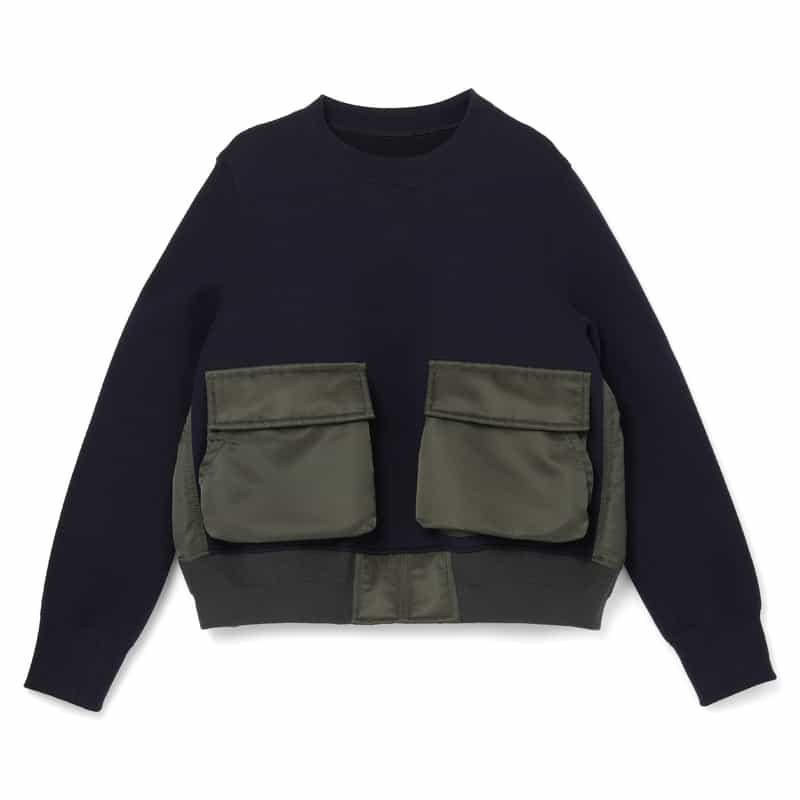 SACAI ＜サカイ＞ ポケット付きコンビネーションスエットプルオーバー