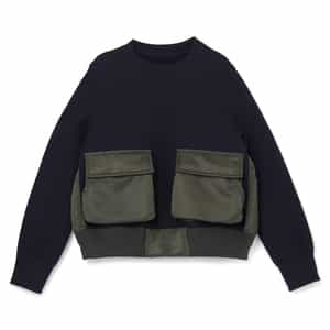 SACAI ＜サカイ＞ ポケット付きコンビネーションスエットプルオーバー