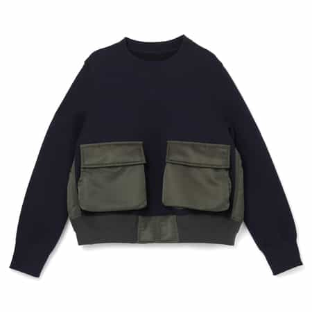 SACAI ＜サカイ＞ ポケット付きコンビネーションスエットプルオーバー