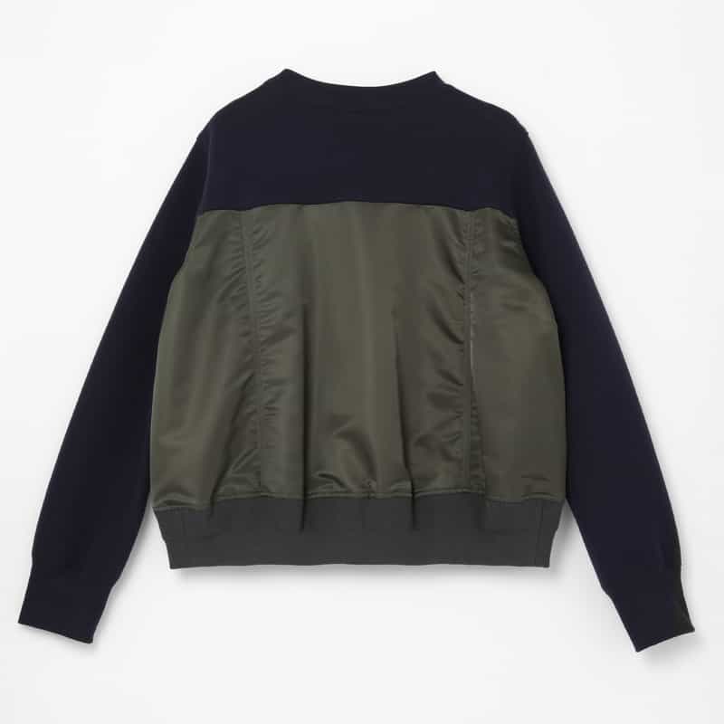 SACAI SACAI ＜サカイ＞ ポケット付きコンビネーションスエットプルオーバー NAVY