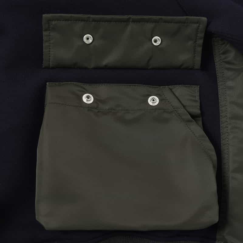 SACAI SACAI ＜サカイ＞ ポケット付きコンビネーションスエットプルオーバー NAVY